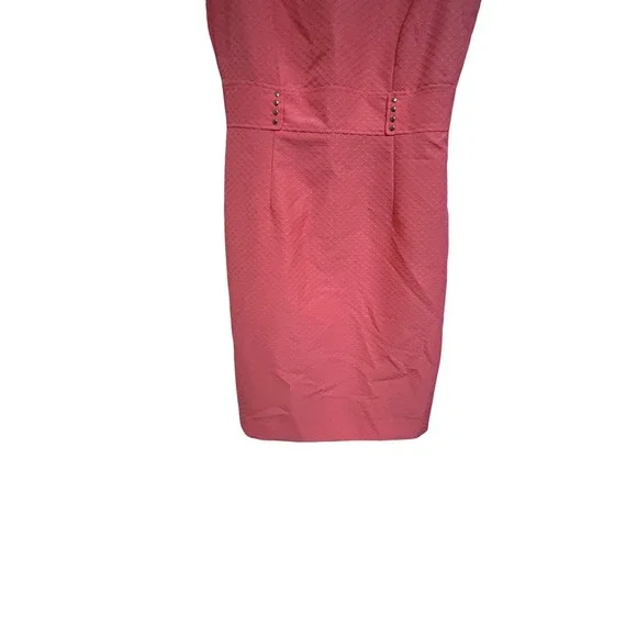 Tahari NEW Arthur S Levine Stella Coral Textured Cap Sleeve Sheath Dress Size 8 - Picture 12 of 12